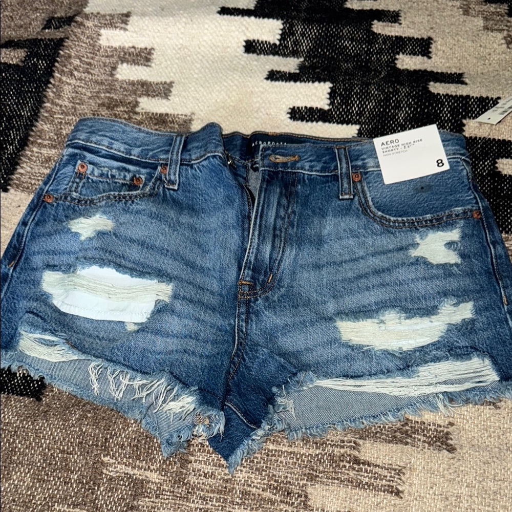 Aeropostale Blue Jean Shorts Distressed Denim